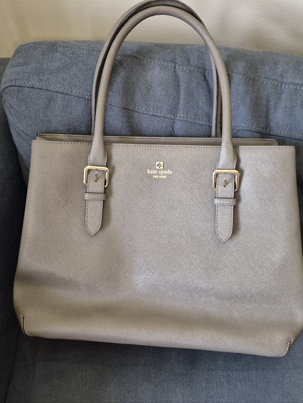 Kate Spade Grey Leather Cove Street Ariel Tote Bag